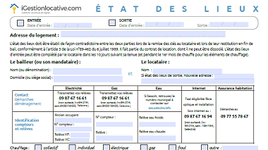 Téléchargez un modèle gratuit d'état des lieux