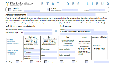 État des lieux d'entrée