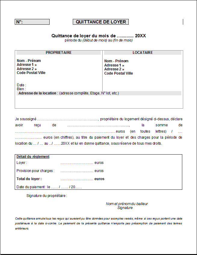 L'attestation de loyer